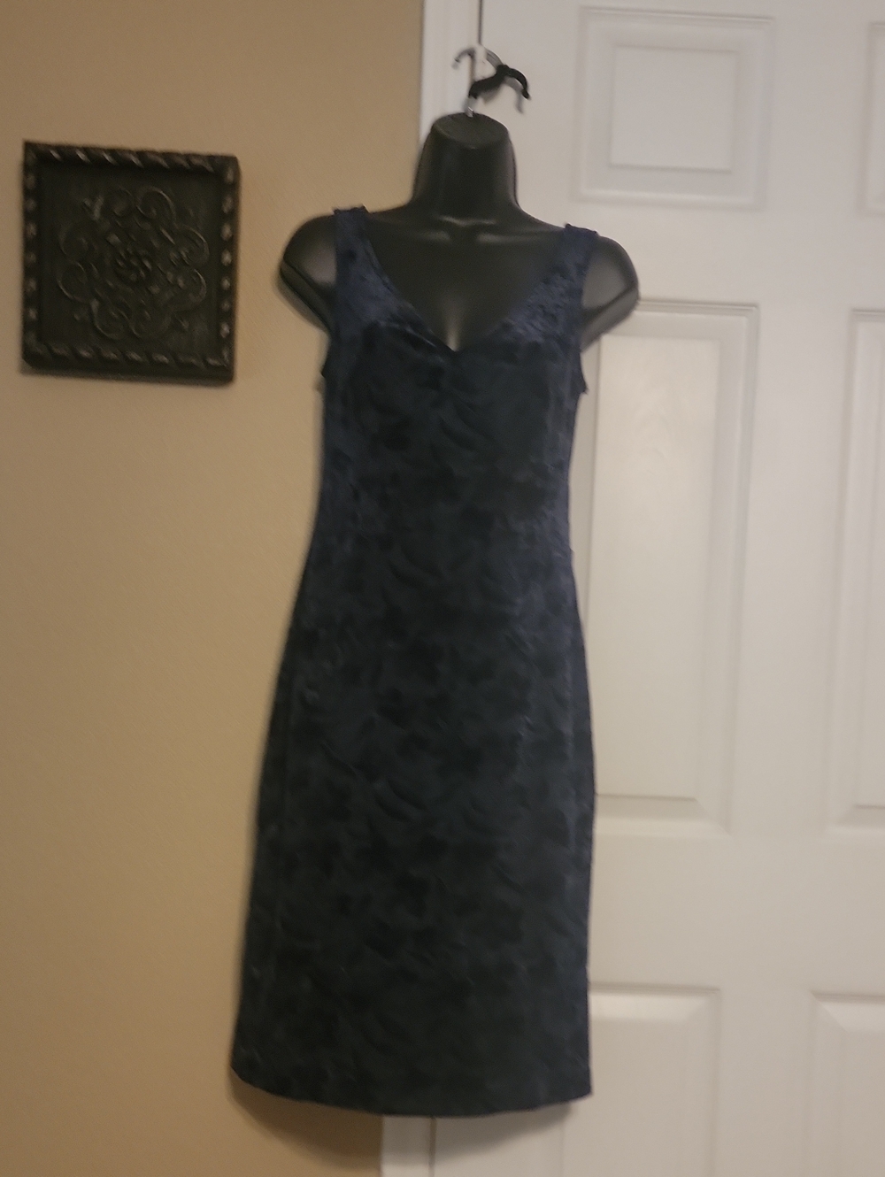 Bisou Bisou Navy Floral Midi Sheath Dress